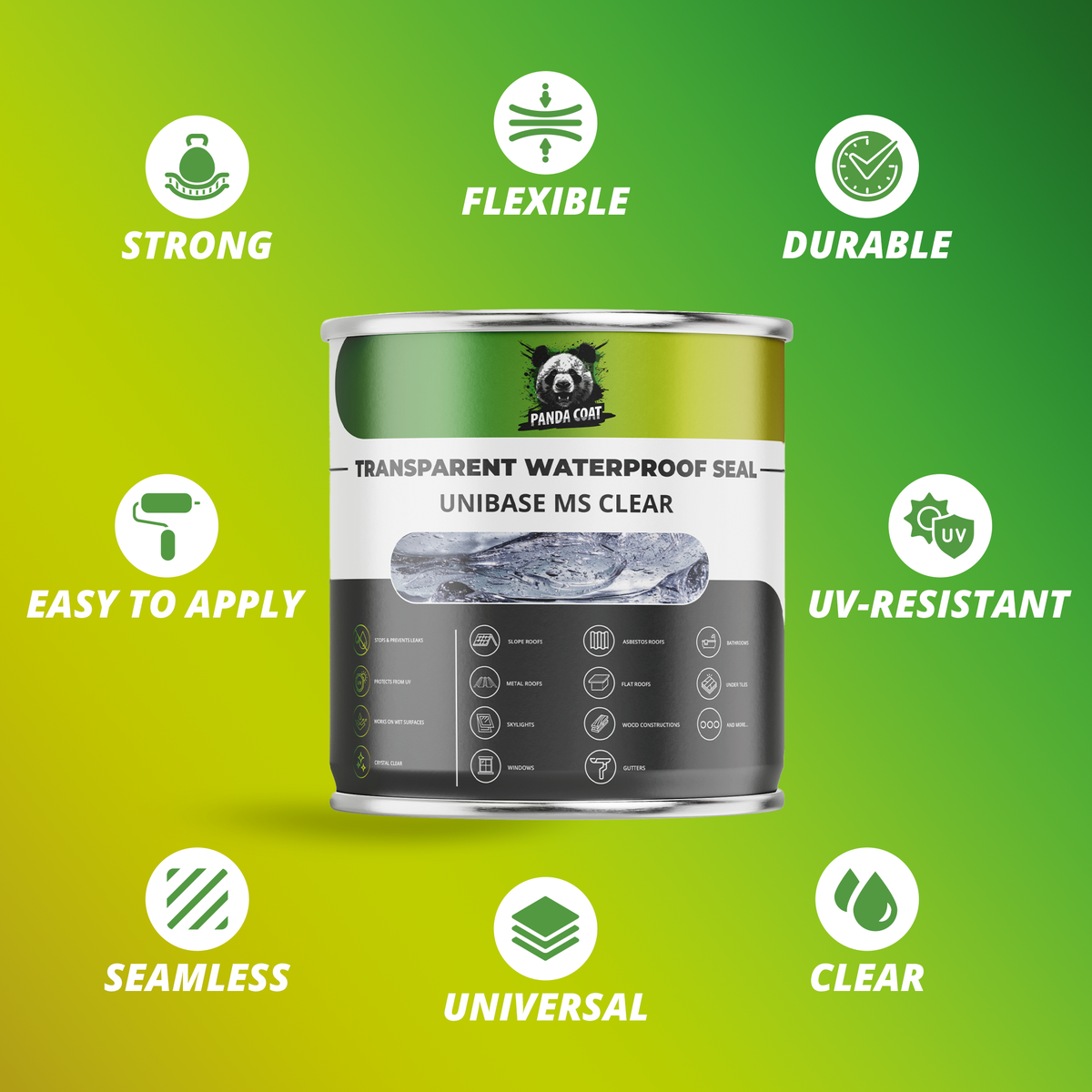 PandaCoat UniBase MS Clear transparent waterproofing paste, 1 kg