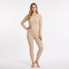 GAUBERT 152 women's merino wool thermal underwear set, beige
