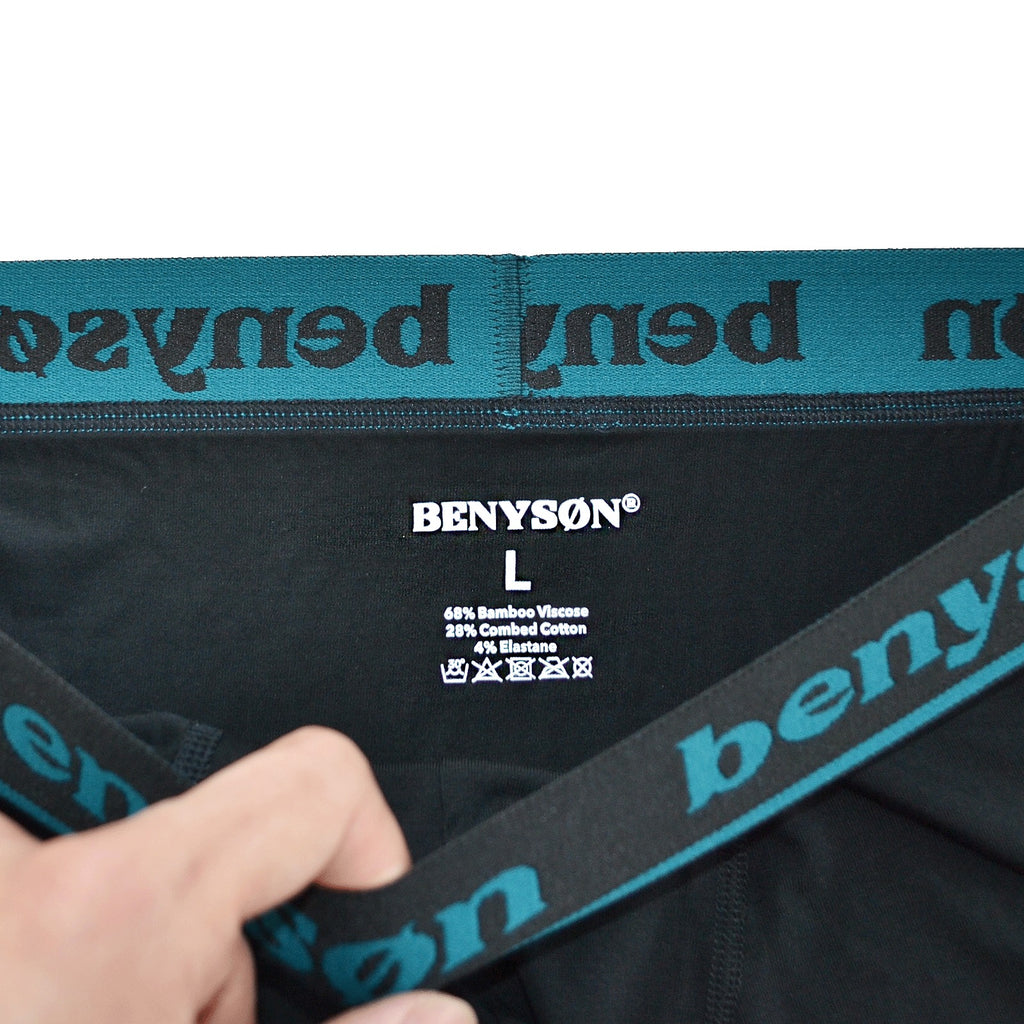 BENYSON men's bamboo viscose boxer shorts, 3 pcs, green, black, blue