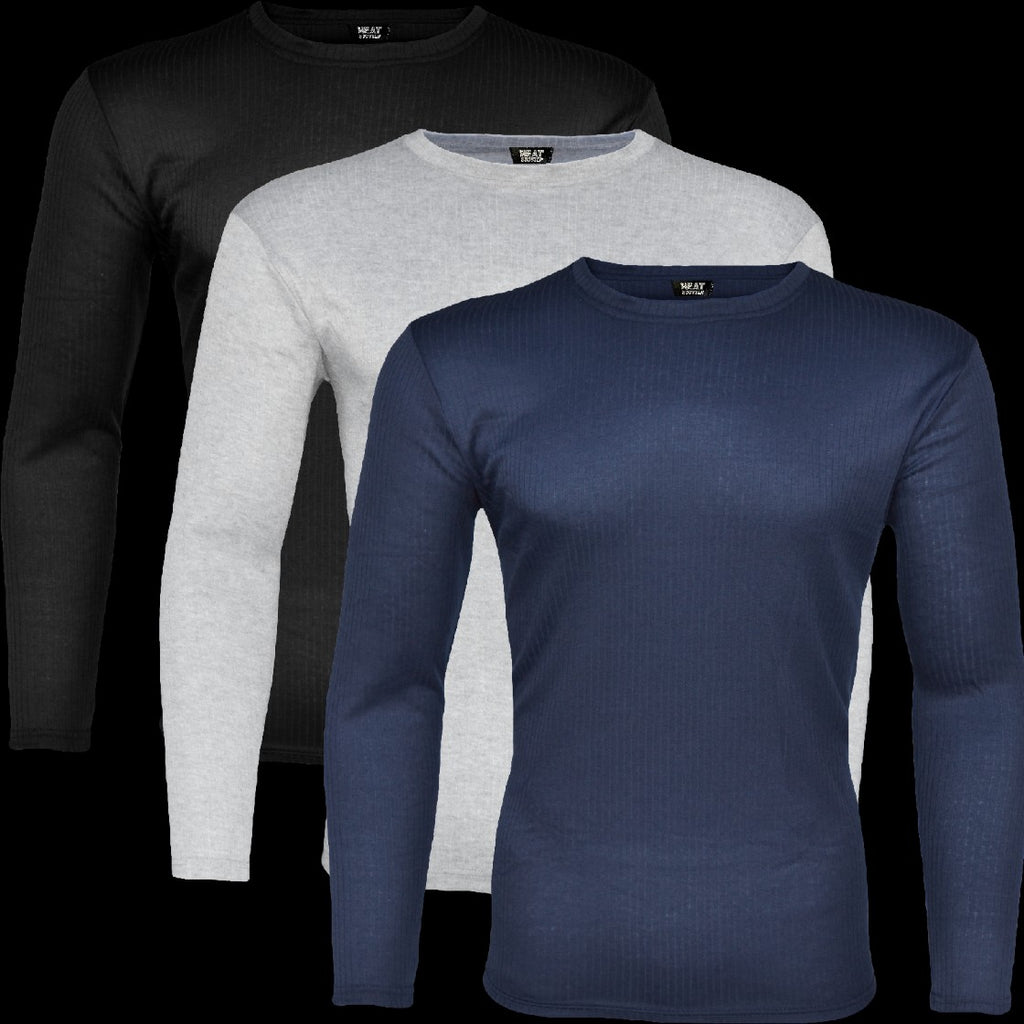 HEAT BOOSTER men's long-sleeve thermal top with soft fleece inside, grey