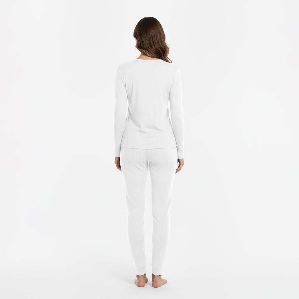 HEAT BOOSTER women's thermal trousers with soft fleece inside, white
