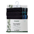 BENYSON men's bamboo viscose boxer shorts, 3 pcs, black with coloured waistband