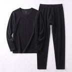 GAUBERT 150 men's merino wool thermal underwear set, black