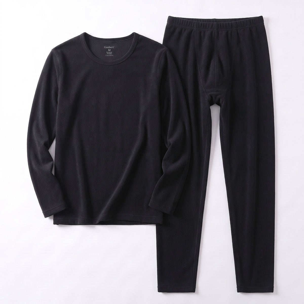 GAUBERT 150 men's merino wool thermal underwear set, black