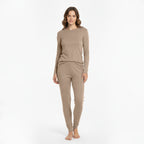 HEAT BOOSTER women's thermal trousers with soft fleece inside, beige