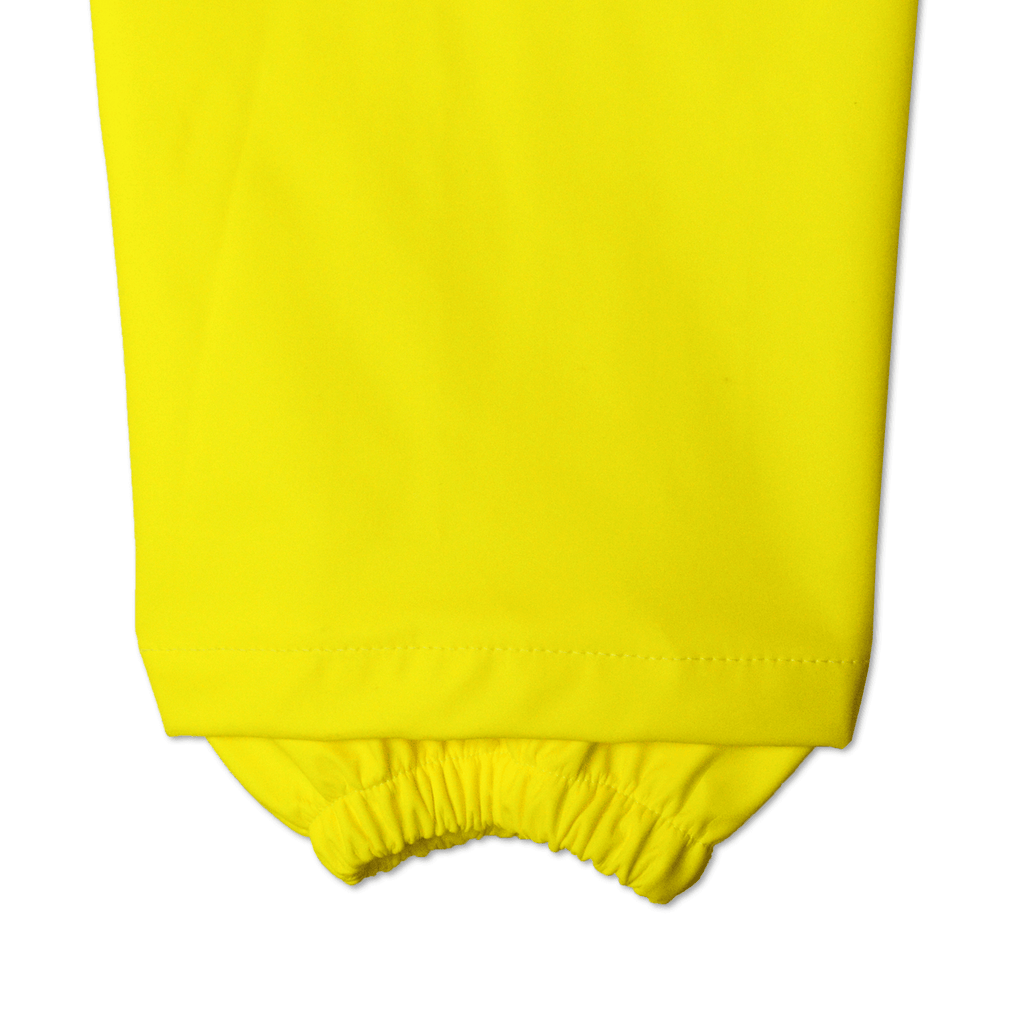 High-visibility yellow PU rain coat