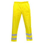 High-visibility yellow PU rain suit