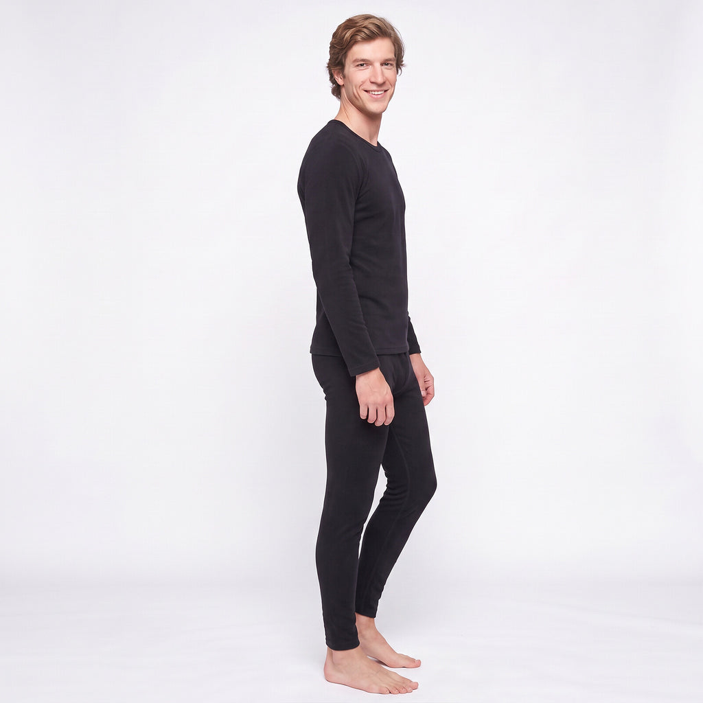 GAUBERT 150 men's merino wool thermal underwear set, black