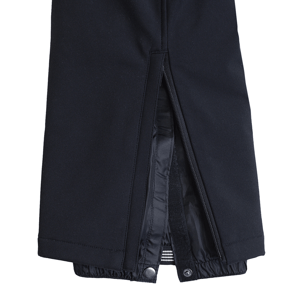 Softshell winter trousers with detachable braces, black