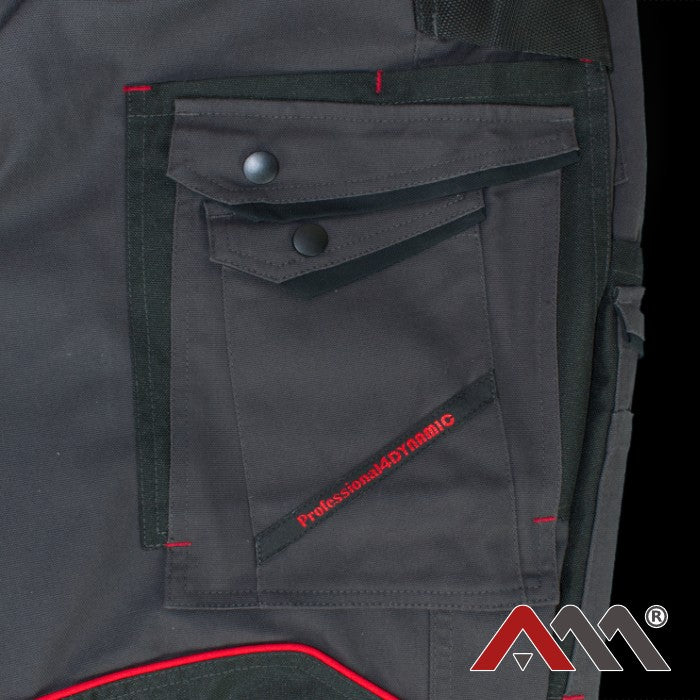 PROFESSIONAL 4 Dynamic Stretch work bib trousers, grey
