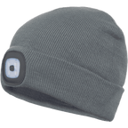 Winter hat with LED light, grey