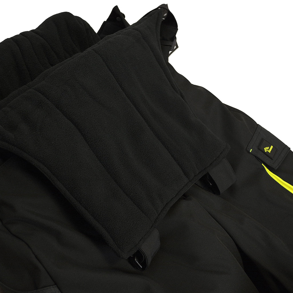 Winter work bib trousers with reflective tapes, black