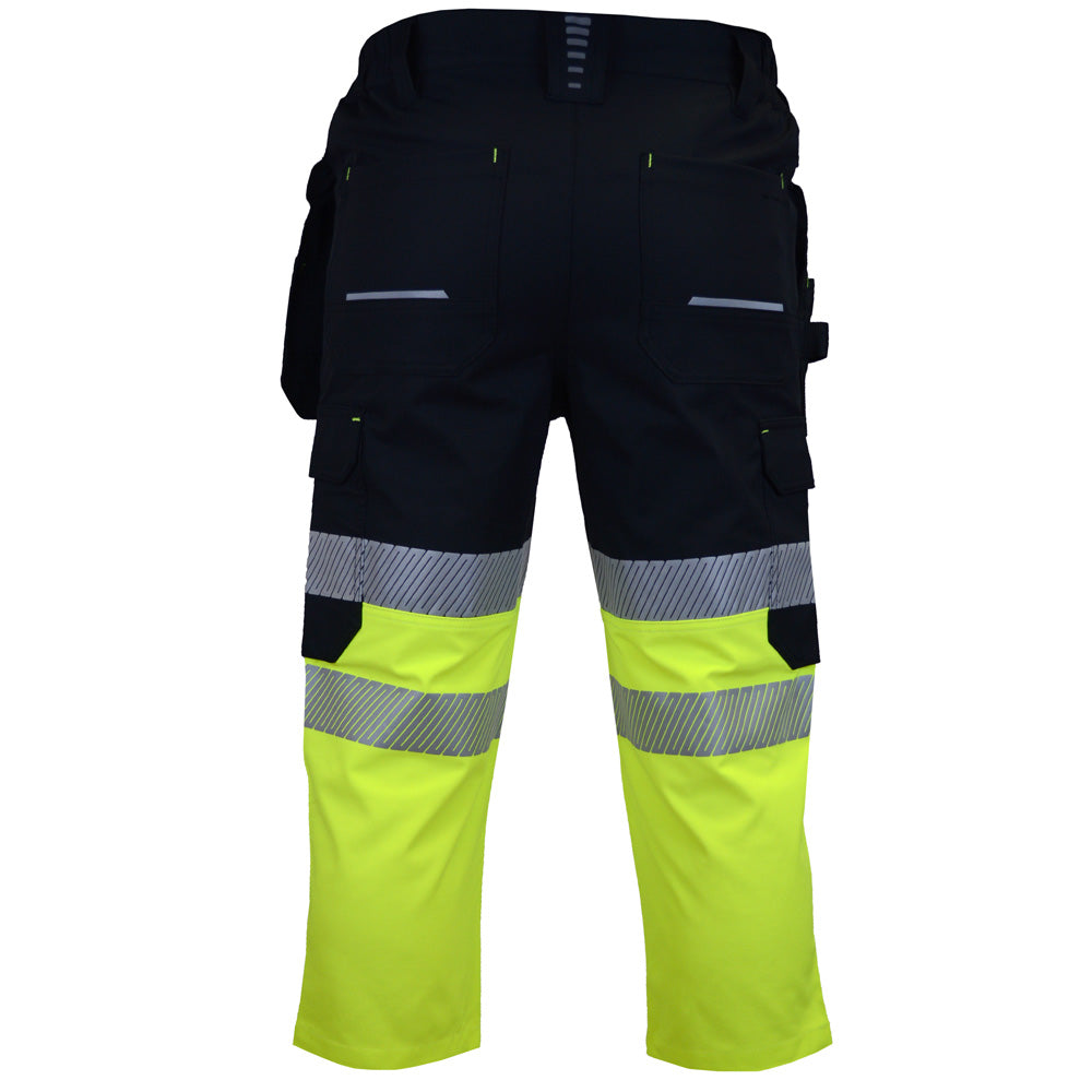 Reflex stretch work knee-length shorts, black