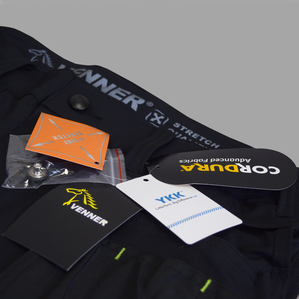 Reflex stretch work knee-length shorts, black