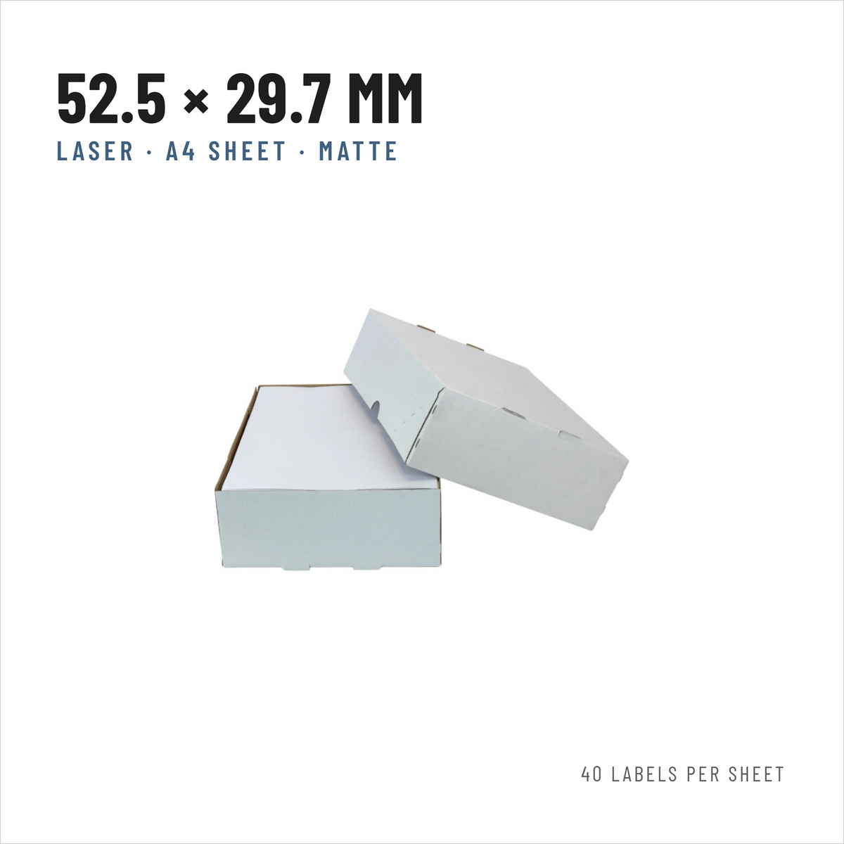 Riven Supply A4 labels, 52.5x29.7 mm, 40 per sheet, 500 sheets