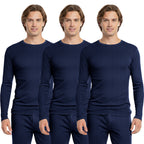 HEAT BOOSTER men's long-sleeve thermal top with soft fleece inside, navy