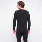 GAUBERT 150 men's merino wool thermal underwear set, black
