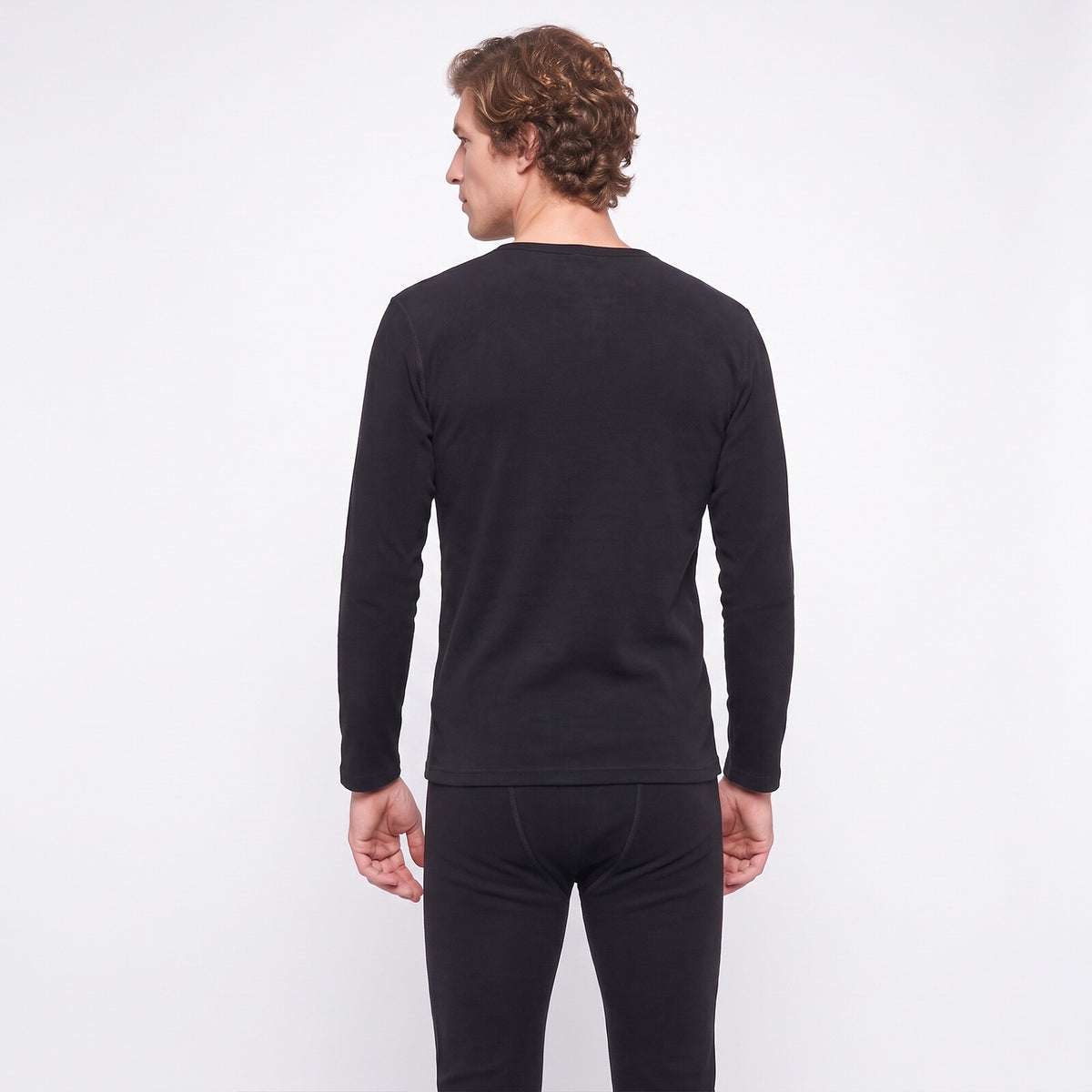 GAUBERT 150 men's merino wool thermal underwear set, black