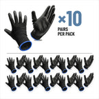 PU coated work gloves, black, 10 pairs, EN 388 4131X, size 10 (XL)