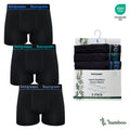 BENYSON men's bamboo viscose boxer shorts, 3 pcs, black with coloured waistband