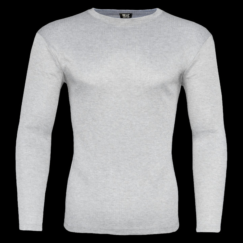 HEAT BOOSTER men's long-sleeve thermal top with soft fleece inside, grey