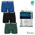 BENYSON men's bamboo viscose boxer shorts, 3 pcs, green, black, blue
