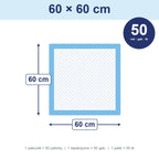 Hygiene pads for dogs and cats 60×60 cm, 50 pcs