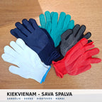 Riven Supply knitted nylon gloves with PVC dots, assorted colours, 10 pairs