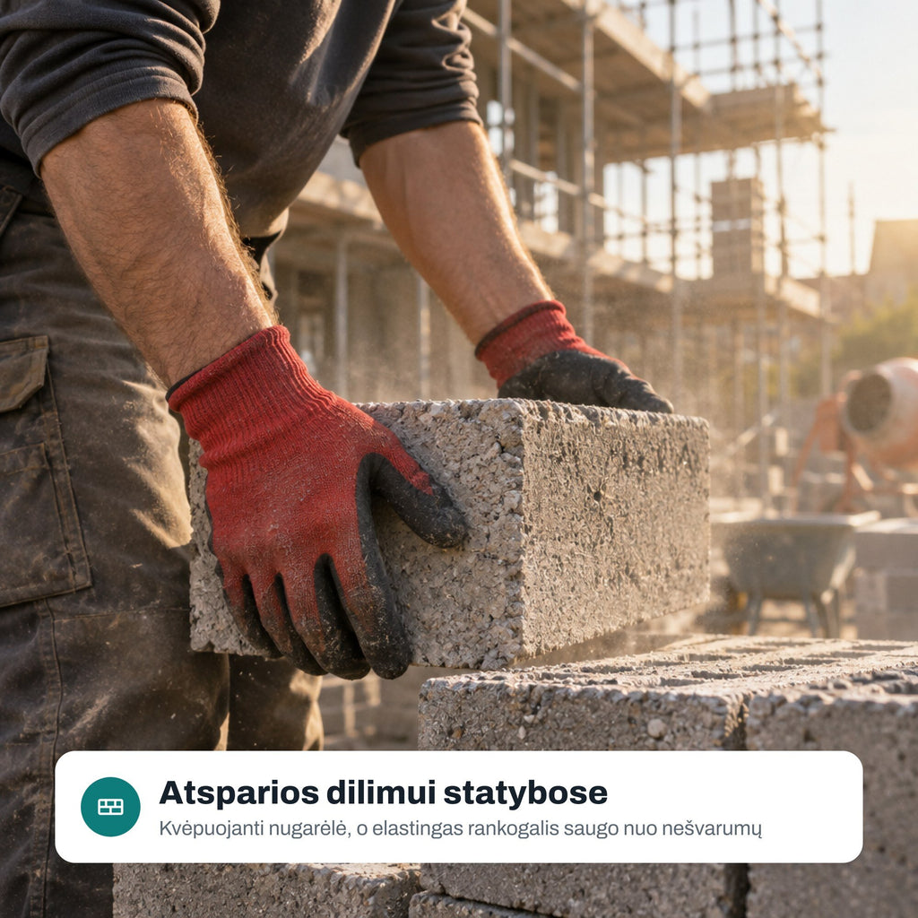 VENNER latex coated work gloves EN 388 3131X, red/black, 12 pairs